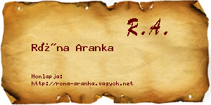 Róna Aranka névjegykártya